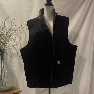 Carhartt Black Canvas Insulated Vest Men’s 2XLTALL.